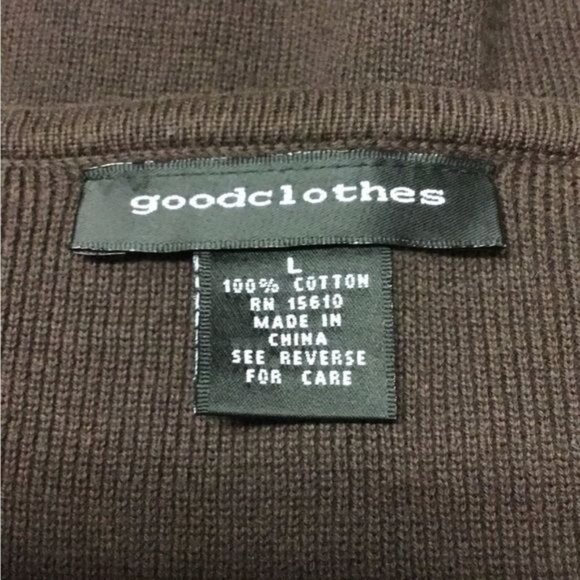 Color Block Womens Sweater By Goodclothes Large 100% Cotton Brown & Beige - Picture 6 of 7